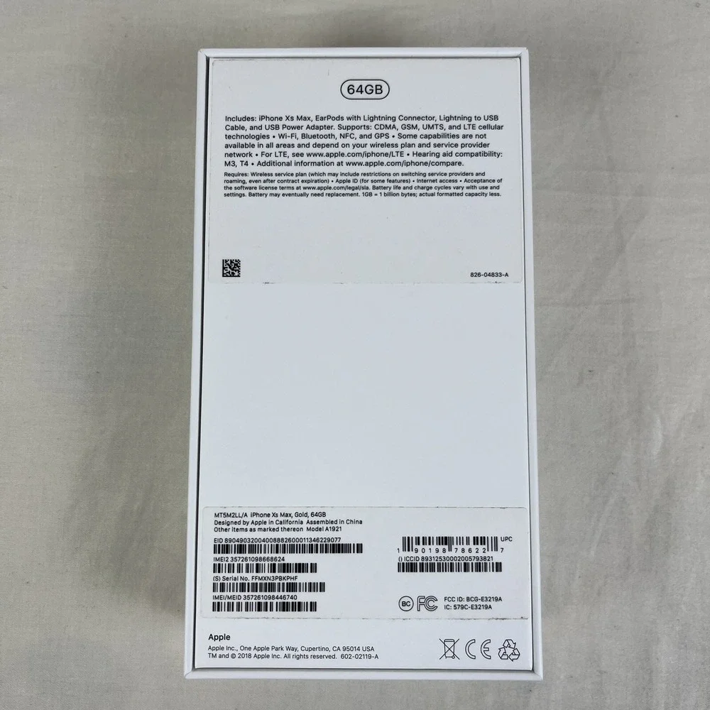*EMPTY BOX ONLY* Apple iPhone Xs Gold 64GB Model A1921 *EMPTY BOX ONLY*